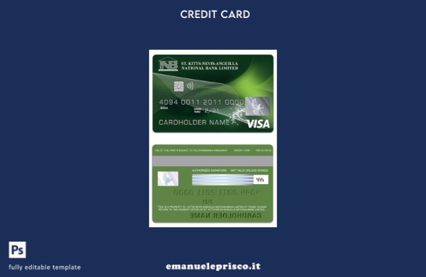 modello di carta di debito visto Saint Kitts e Nevis National Bank Limited in st